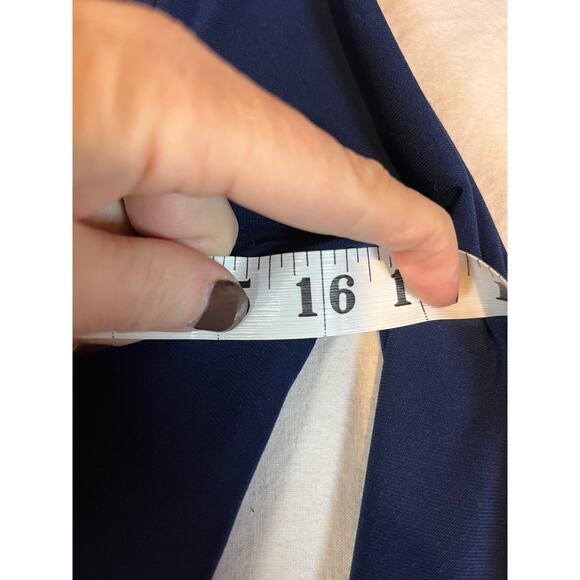 Lauren Ralph Lauren Blue and Black Long Sleeve Tie Waist Dress 4‎ - Picture 6 of 7